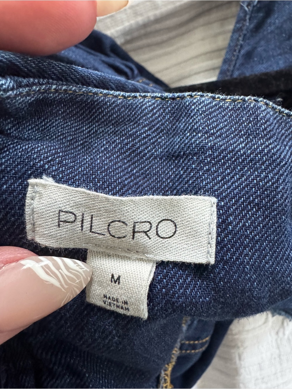 Pilcro Navy Denim Button-Front Ruffle Sundress - Picture 2 of 4